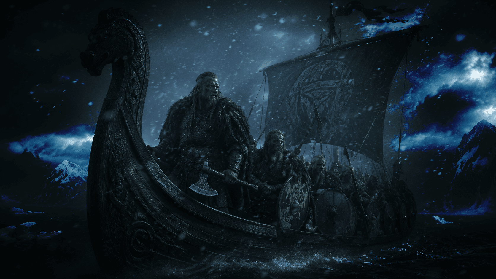 Berserker em transe de combate sob ferro frio e brasas baixas